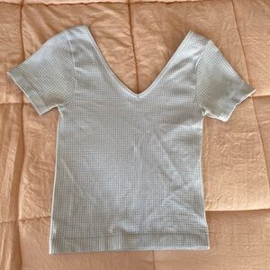 V-Neck Textured White Top